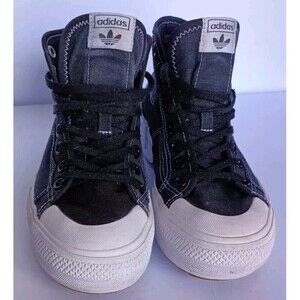Adidas Nizza Trek Platform Shoes Size 8 Women's Black White Chunky Heel 90s
